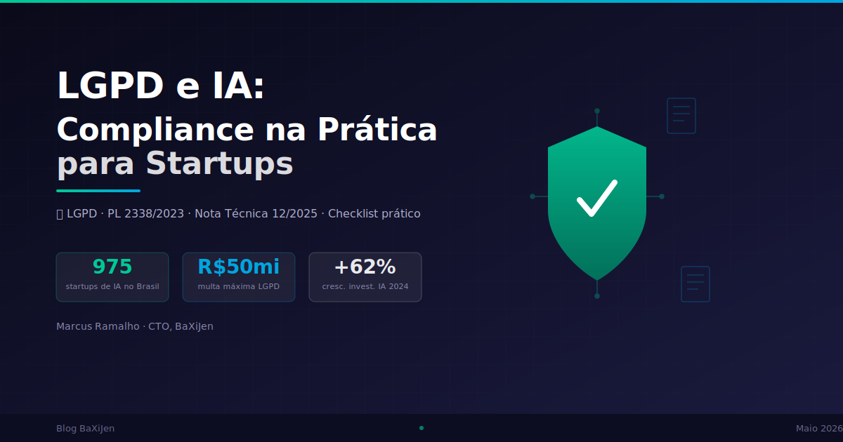 Guia prático de compliance LGPD para startups de IA no Brasil